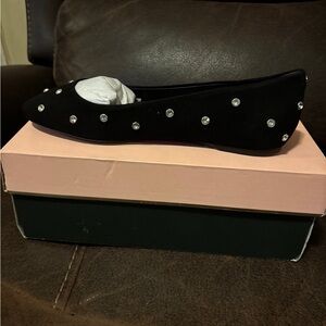 Kate Spade Black Studded Flats